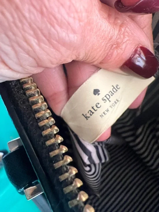 kate spade black saffiano dome satchel with gold logo - Picture 8 of 8